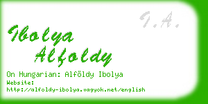 ibolya alfoldy business card
